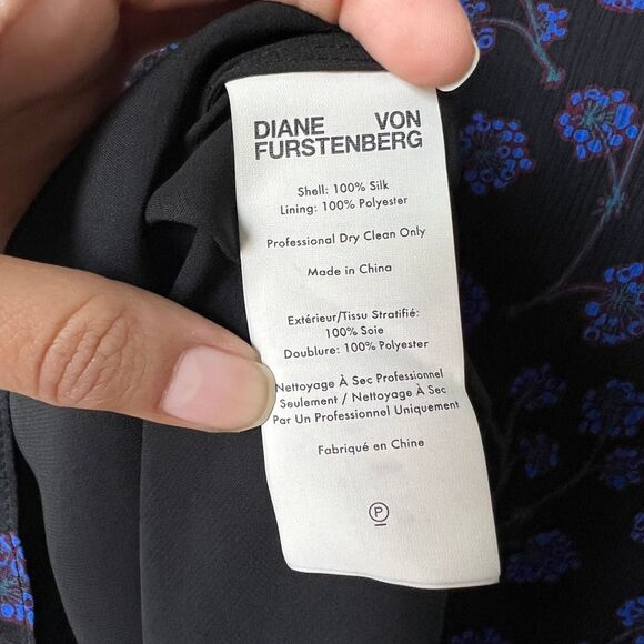 Diane Von Furstenberg 100% Silk Cold Shoulder Long Sleeve Ruffle Blouse 8 - Picture 6 of 6